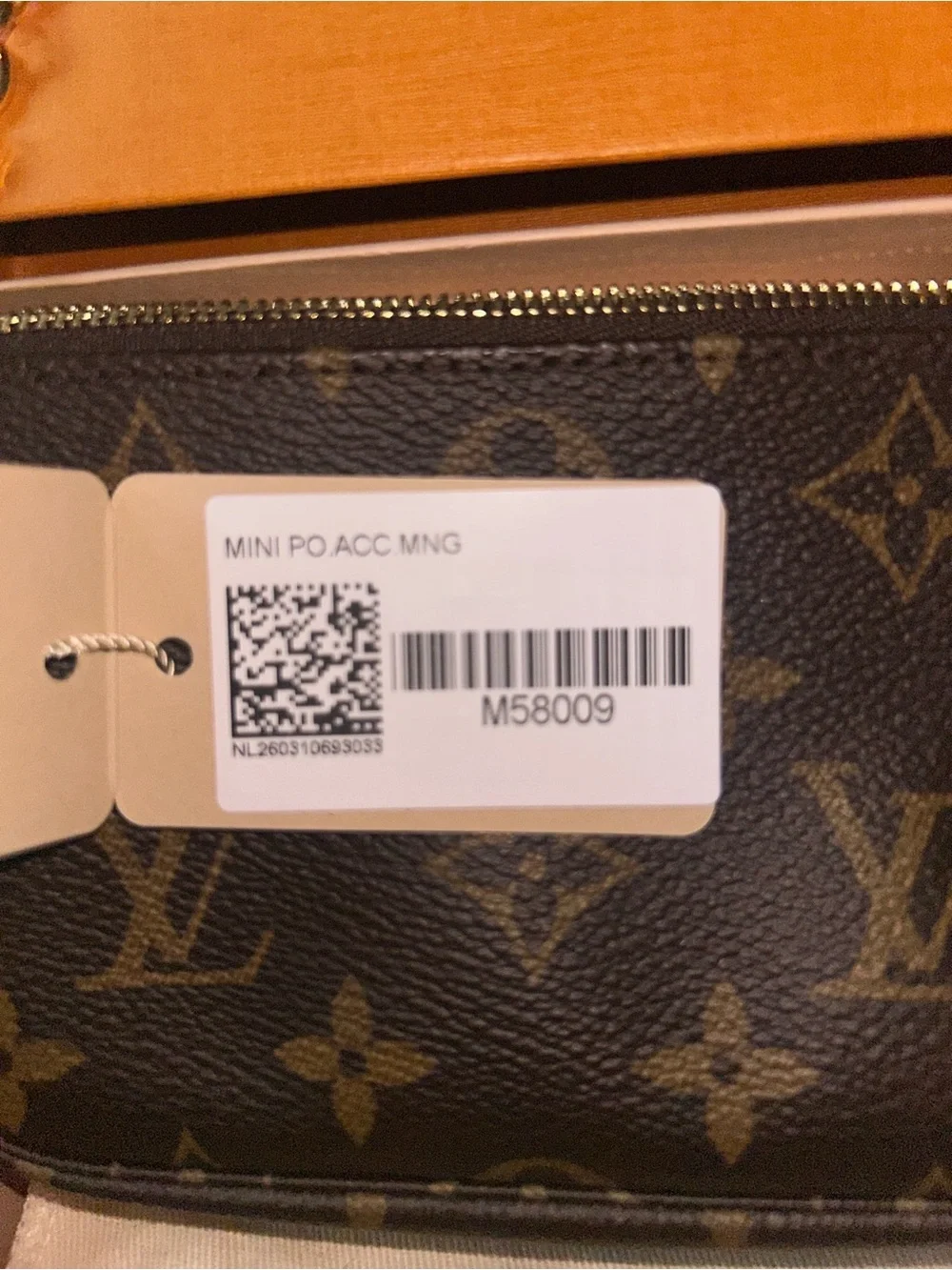 Louis Vuitton Brown Monogram Mini Pochette with Gold Chain